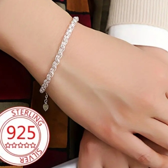 NWT 925 Sterling Silver Phoenix Tail Minimalist Bracelet - Picture 1 of 5